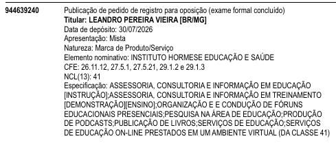 INSTITUTO HORMESE EDUCAÇÃO E SAÚDE