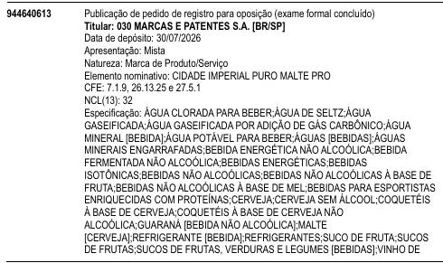 CIDADE IMPERIAL PURO MALTE PRO