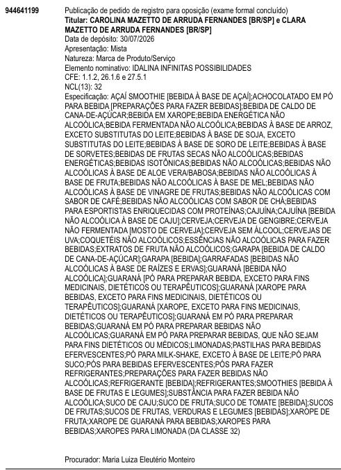 IDALINA INFINITAS POSSIBILIDADES