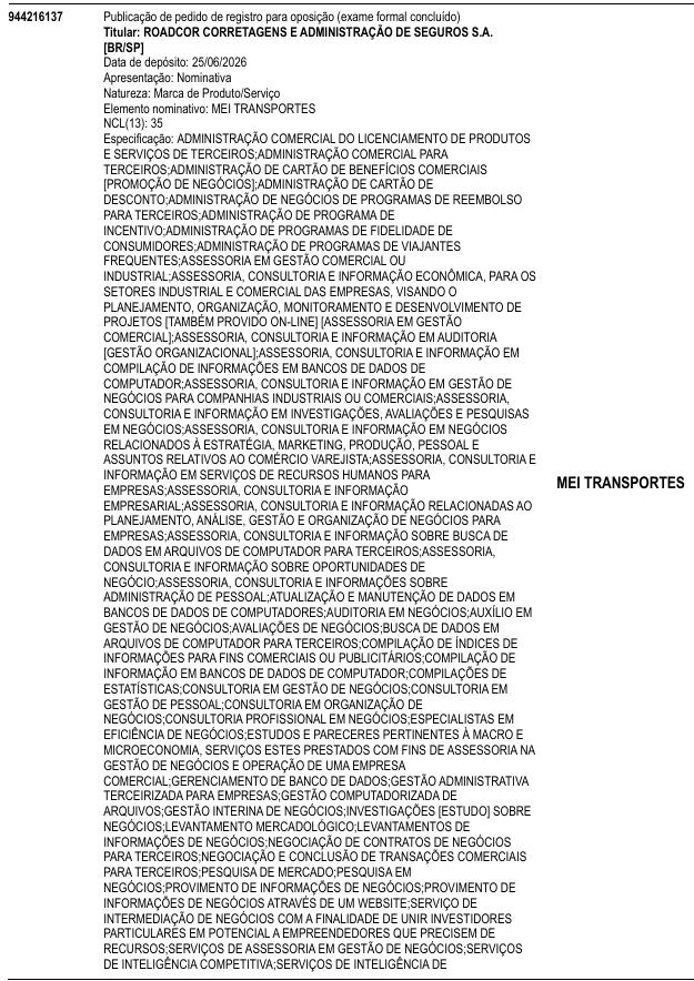 MEI TRANSPORTES