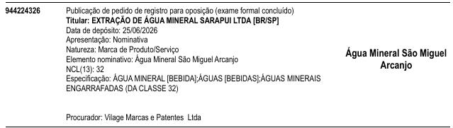 Água Mineral São Miguel Arcanjo