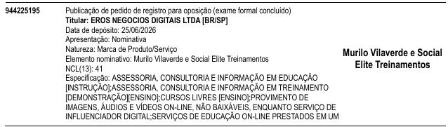 Murilo Vilaverde e Social Elite Treinamentos