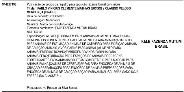 F.M.B FAZENDA MUTUM BRASIL