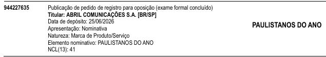 PAULISTANOS DO ANO
