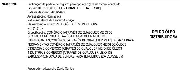 REI DO ÓLEO DISTRIBUIDORA