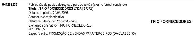 TRIO FORNECEDORES