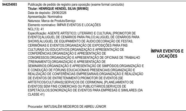 ÍMPAR EVENTOS E LOCAÇÕES