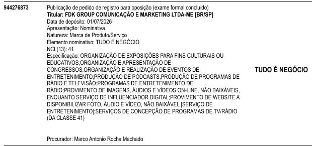 TUDO É NEGÓCIO