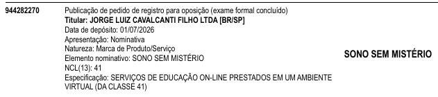 SONO SEM MISTÉRIO