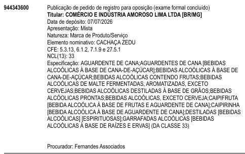 CACHAÇA ZEDU