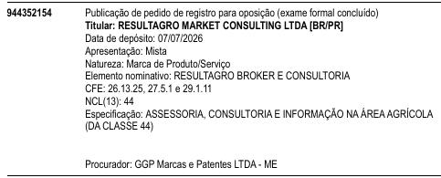 RESULTAGRO BROKER E CONSULTORIA