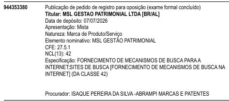 MSL GESTÃO PATRIMONIAL