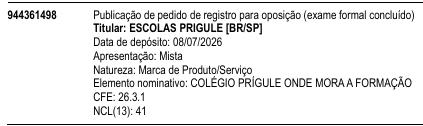 COLÉGIO PRÍGULE ONDE MORA A FORMAÇÃO