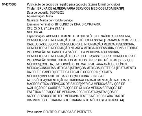 BF CLINIC BY DRA. BRUNA FARIA