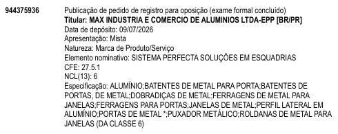 SISTEMA PERFECTA SOLUÇÕES EM ESQUADRIAS