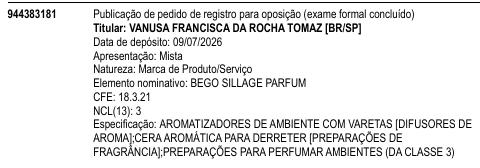 BEGO SILLAGE PARFUM