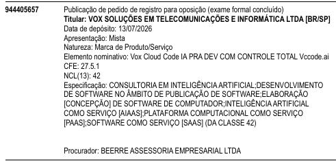 Vox Cloud Code IA PRA DEV COM CONTROLE TOTAL Vccode.ai
