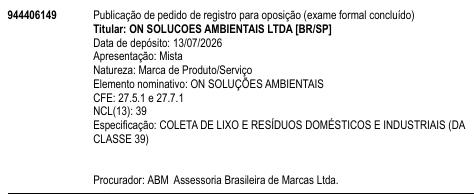 ON SOLUÇÕES AMBIENTAIS