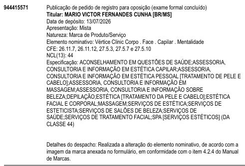 Vértice Clinic Corpo . Face . Capilar . Mentalidade