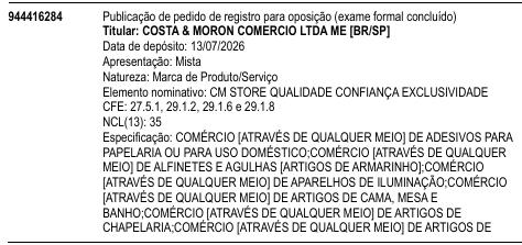 CM STORE QUALIDADE CONFIANÇA EXCLUSIVIDADE
