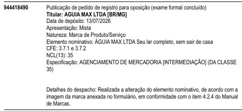 ÁGUIA MAX LTDA Seu lar completo, sem sair de casa