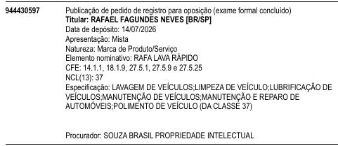 RAFA LAVA RÁPIDO