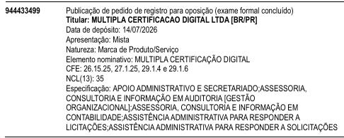MULTIPLA CERTIFICAÇÃO DIGITAL