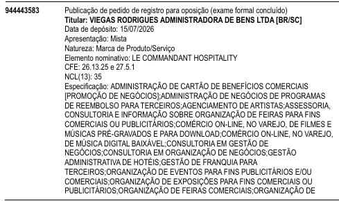 LE COMMANDANT HOSPITALITY