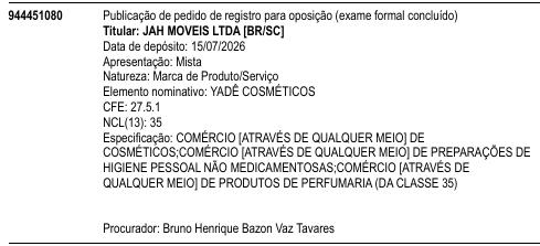 YADÊ COSMÉTICOS