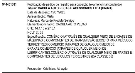 CAÇULA AUTO PEÇAS