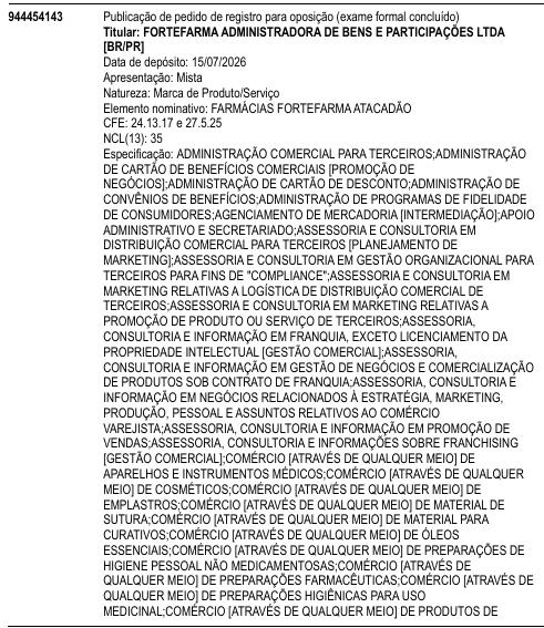FARMÁCIAS FORTEFARMA ATACADÃO