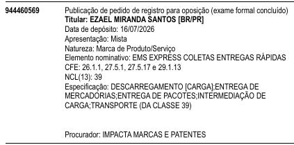 EMS EXPRESS COLETAS ENTREGAS RÁPIDAS