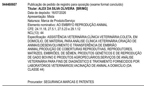 AO EMBRYO REPRODUÇÃO ANIMAL