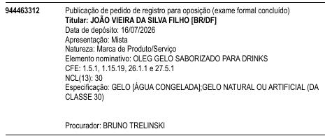 OLEG GELO SABORIZADO PARA DRINKS