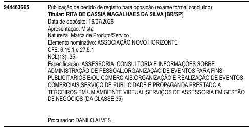 ASSOCIAÇÃO NOVO HORIZONTE