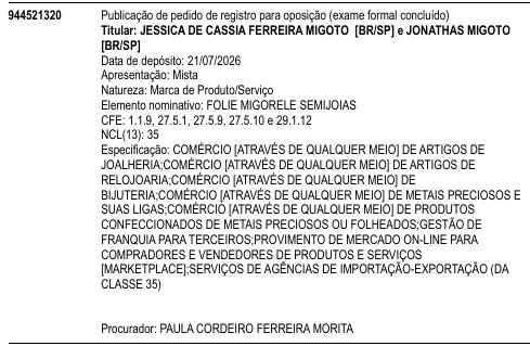 FOLIE MIGORELE SEMIJOIAS