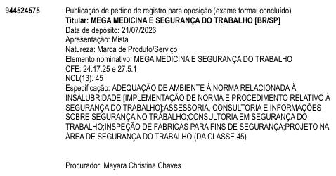 MEGA MEDICINA E SEGURANÇA DO TRABALHO