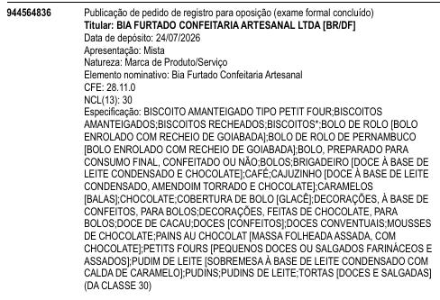Bia Furtado Confeitaria Artesanal