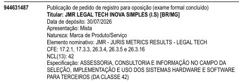 JMR - JURIS METRICS RESULTS - LEGAL TECH