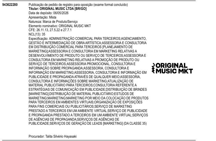 ORIGINAL MUSIC MKT