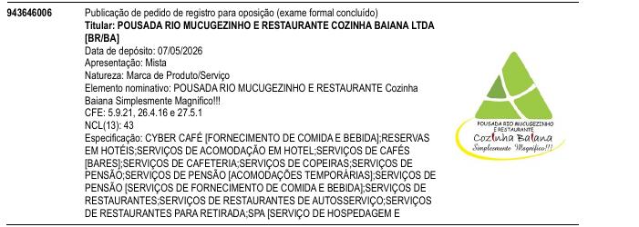 POUSADA RIO MUCUGEZINHO E RESTAURANTE Cozinha Baiana Simplesmente Magnifico!!!