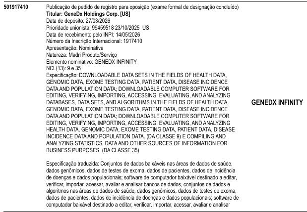 GENEDX INFINITY