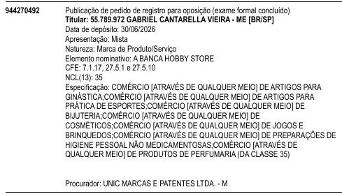 A BANCA HOBBY STORE