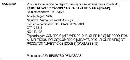 DELÍCIAS DA YASMIN