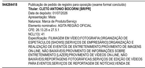AGITA REGIÃO OFICIAL