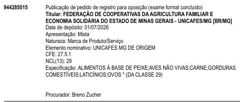 UNICAFES MG DE ORIGEM
