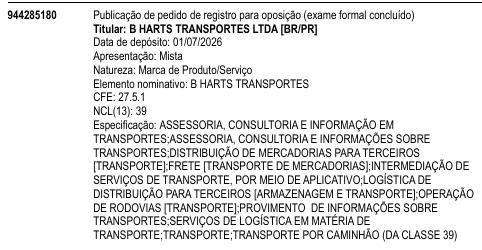 B HARTS TRANSPORTES