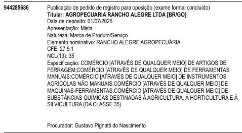 RANCHO ALEGRE AGROPECUÁRIA