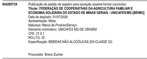 UNICAFES MG DE ORIGEM