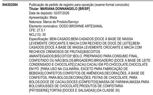 DODO BROWNIE ARTESANAL
